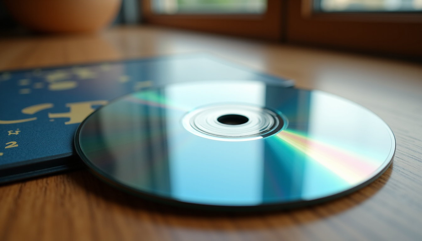 DVD nettoyé et prêt à être vendu, posé sur une table avec jaquette