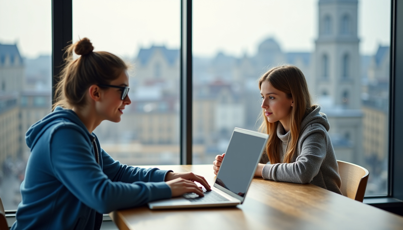Jeunes utilisant un ordinateur pour explorer les métiers sur une plateforme régionale en Île-de-France