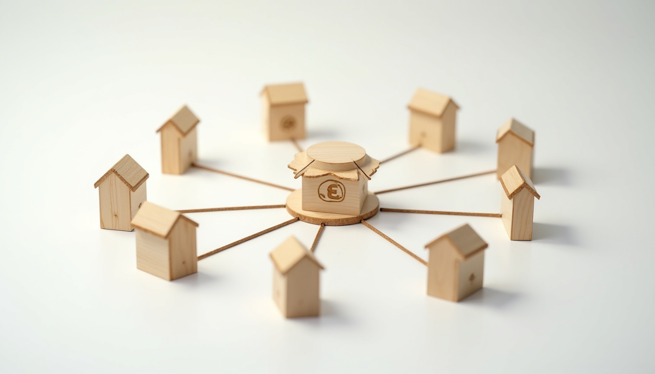 Schéma explicatif de la structure mutualiste du groupe E.Leclerc avec les adhérents indépendants et la fédération centrale