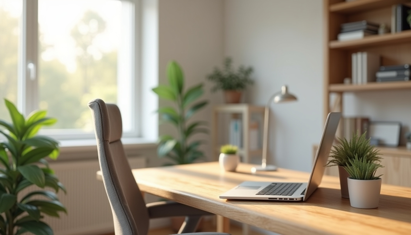 Bureau personnel installé à domicile pour un auto-entrepreneur