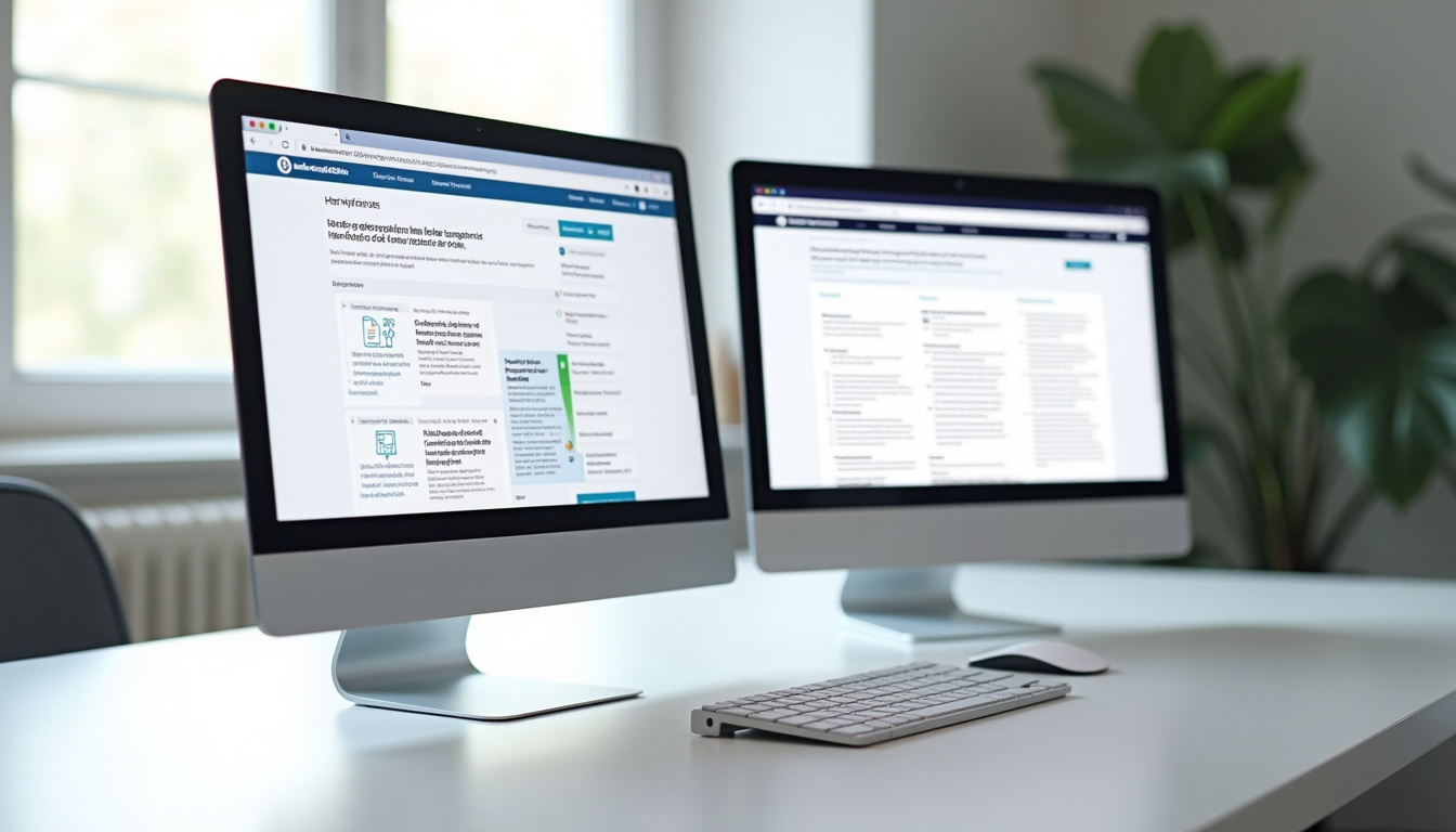 Comparaison visuelle entre l'interface de hubentreprise360.fr et celle d'un site gouvernemental type entreprise.gouv.fr